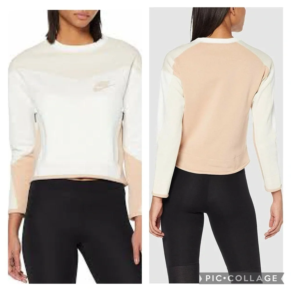 Nike Sportswear Tech Fleece Crewneck Cropped Sweatshirt Women’s size large